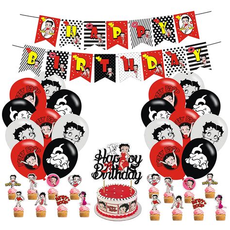 Buy Birthday Party Supplies Betty Boop Birthday Party Decoration Includes Happy Birthday