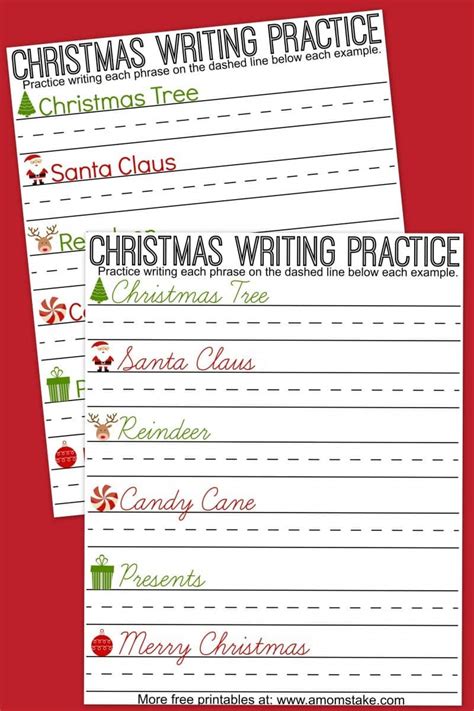 Christmas Writing Practice Sheets A Moms Take