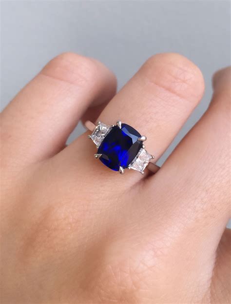 Alamina Lab Created Blue Sapphire Engagement Ring Ken And Dana Design