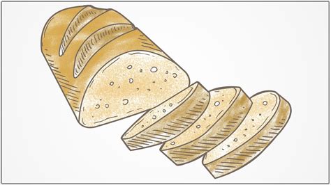 You should draw along while watching this video, or use the pictures to learn. how to draw bread step by step - YouTube