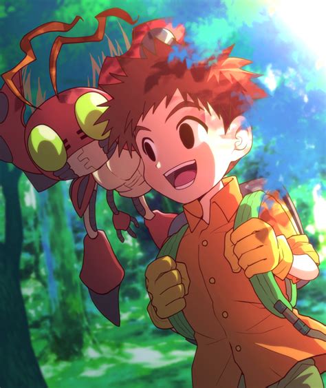Izumi Koushirou Tentomon Digimon Highres Antennae Bug Exoskeleton No Hands Short Hair