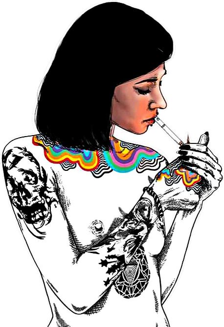 Woman Smoking Drawing Free Download On Clipartmag