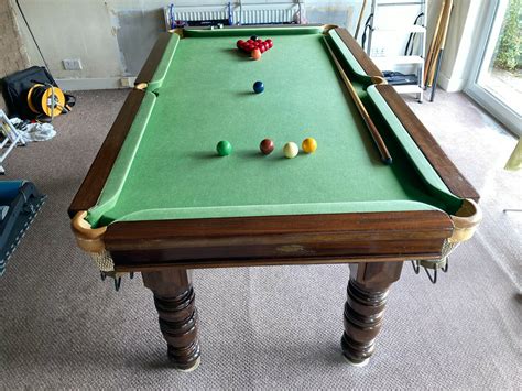 Antique 6 Foot Slate Bed Snooker Table The Blackpool Billiard Works