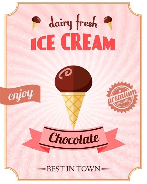Chocolate Ice Cream Poster 443546 Vector Art At Vecteezy