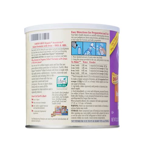 Ketogenic diet guidelines for infants with refractory epilepsy july 2016 6 1. Organic Sensitivity Infant Formula by Earth's Best