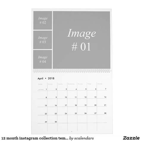 12 Month Instagram Collection Template Calendar Zazzle