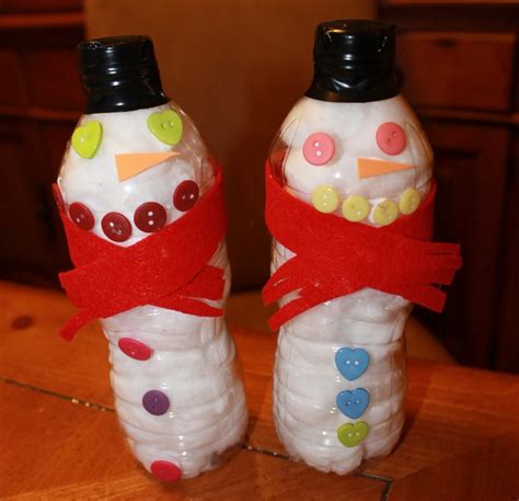 Easy Upcycled Water Bottle Snowman Craft Snowman Crafts