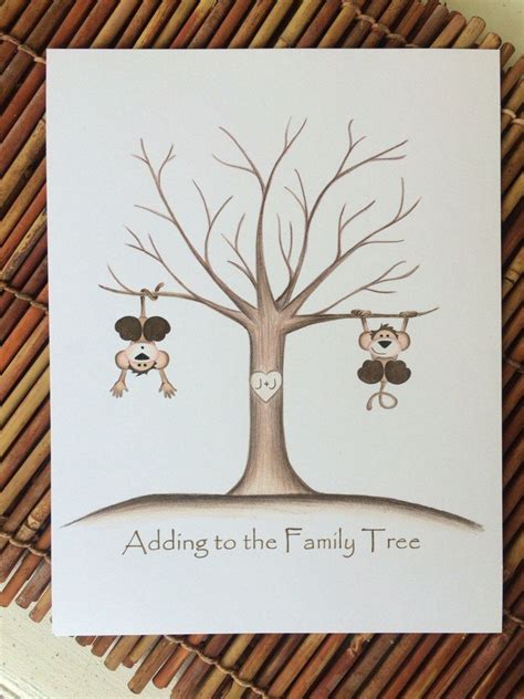 This poster is ideal for child. Customizable Thumb print tree guest book, monkey ...