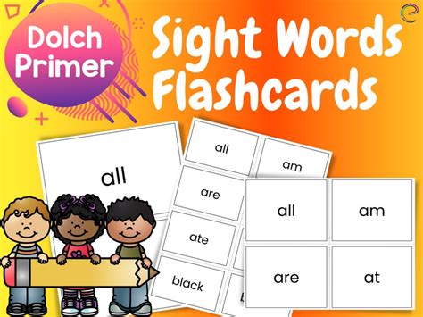 Kindergarten Dolch Sight Word Flashcards Education Printables Early