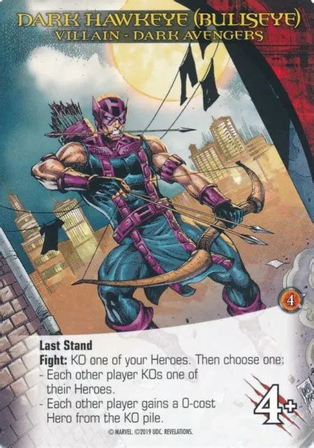 Dark Hawkeye Bullseye Ud Marvel Legendary Revelations Villain Dark