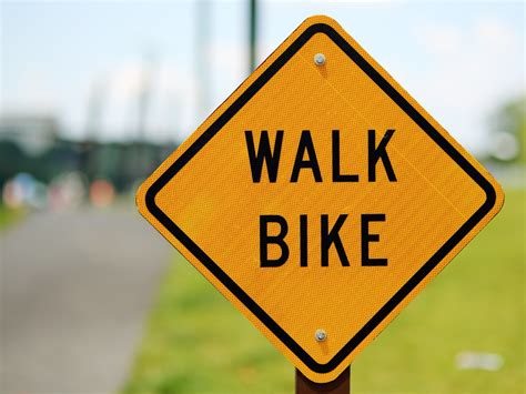 Walk Bike Sign Walk Bike Sign Along Trail Through Waterfro Flickr