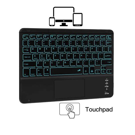 Backlit Wireless Bluetooth Keyboard With Touchpad Backlight Portable