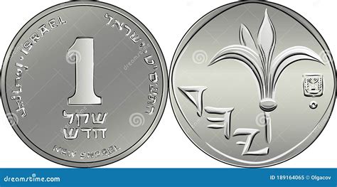 Vector Israeli Silver Money One Shekel Coin Stock Vector Illustration Of Gold Isolated 189164065