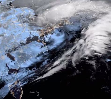 Satellite Tracks Intense Winter Snowstorm Across Us East Coast Space