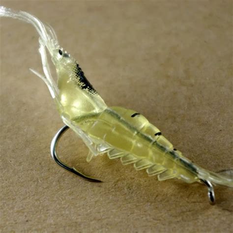 10pcs 4cm23g Shrimp Soft Prawn Lure Hook Tackle Bait Saltwater Bass