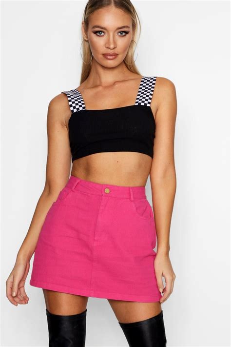 Click Here To Find Out About The Denim Mini Skirt From Boohoo Part Of
