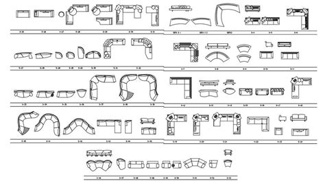 Sofas Cad Blocks Dwg File Cadbull