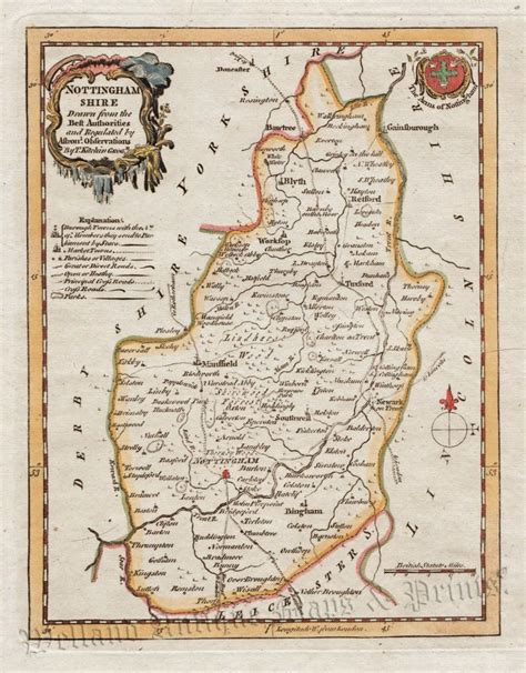 Nottinghamshire Maps Welland Antique Maps