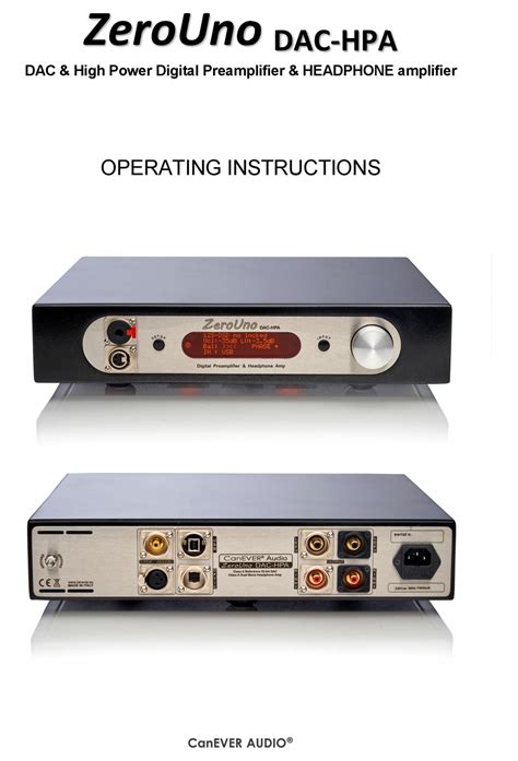 Canever Zerouno Dac Hpa Operating Instructions Manual Pdf Download