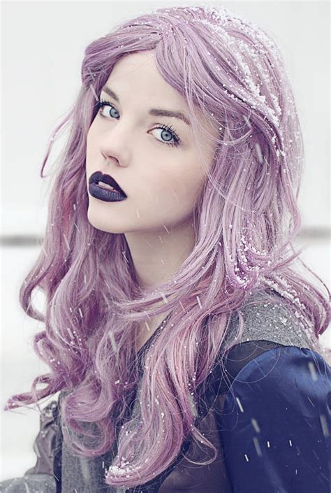 Lavender Hair And Dark Lips Copy It Manic Panic Lipstick