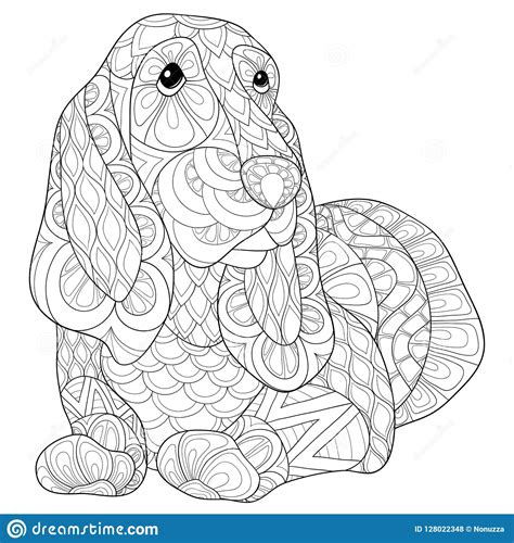 Adult Coloring Pagebook A Cute Dog Image For Relaxing