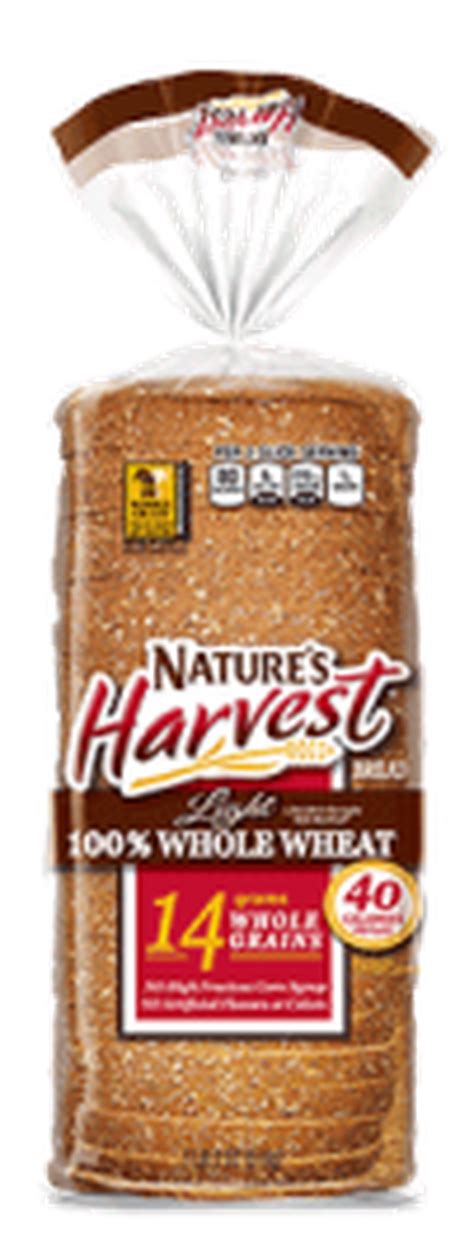 Natures Harvest 40 Calorie Light 100 Whole Wheat Bread Food Library