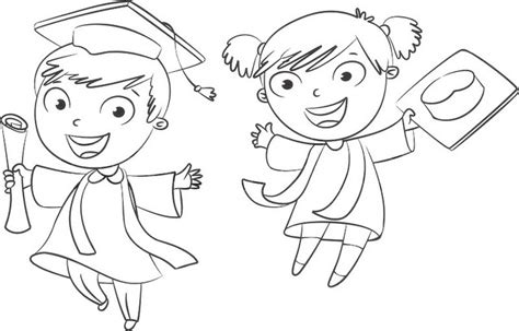 Fun Graduation Coloring Page For Boys And Girls