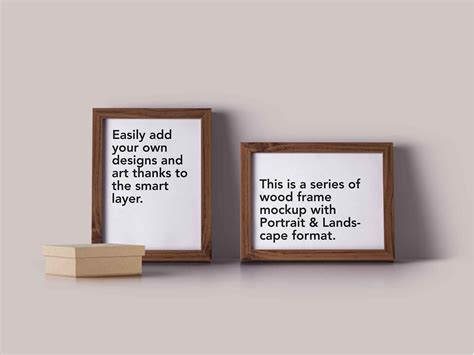 Download Portrait/Landscape Wood Frame Mockups (PSD)