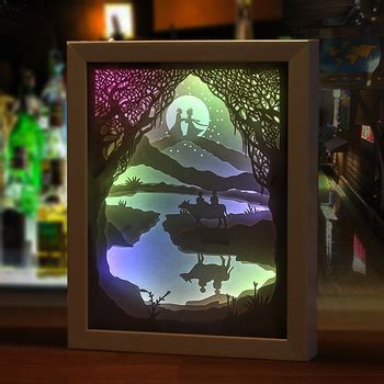 3D Paper Shadow Box Led Night Light Lamp Papercut Light Box Gift Frame