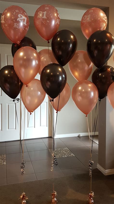 Rose Gold And Black In 2021 Balloon Bouquet Balloons 30th Bday Party