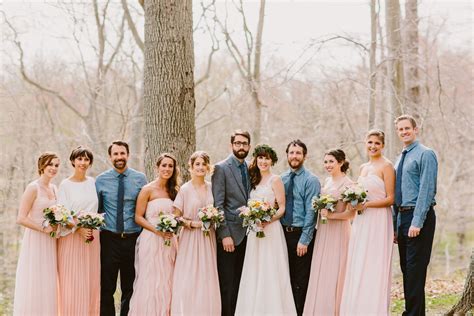 Blue And Blush Wedding Party