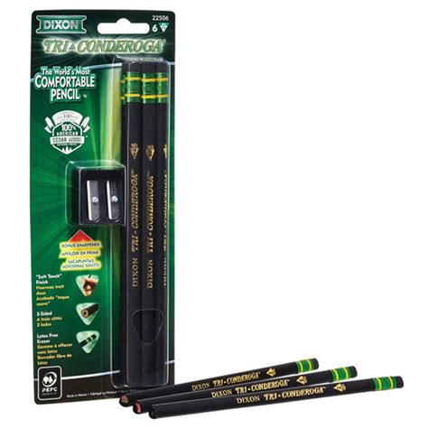 Tri Conderoga 3 Sided Pencils With Sharpener Pack Of 6 Dix22506 Dixon Ticonderoga Company