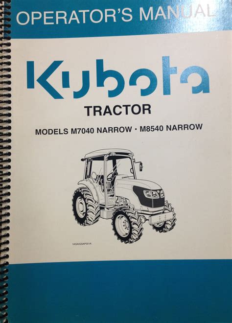 Kubota Operators Manual M7040 And M8540 Narrow Hughie Willett Machinery