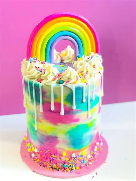 8th Birthday Cake Rainbow First Birthday Colorful Birthday Bright