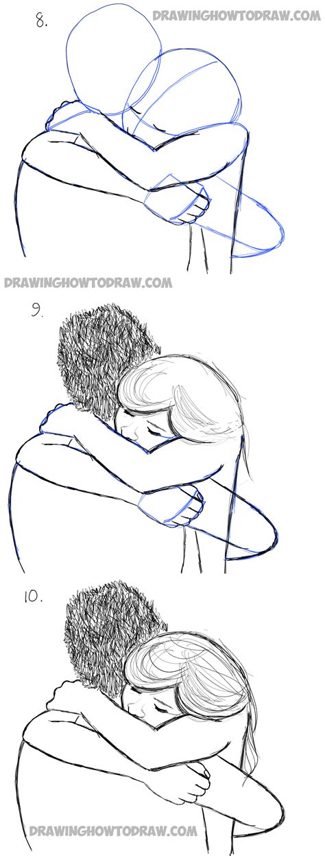 Start drawing anime hands with a simple boxy shape of a glove or a mitten. How to Draw Two People Hugging : Drawing Hugs Step by Step Drawing Tutorial - How to Draw Step ...