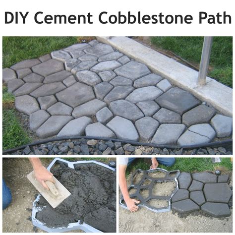 Diy Cement Cobblestone Path Tutorial Handy And Homemade
