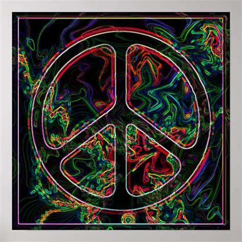 Psychedelic Peace Sign Poster