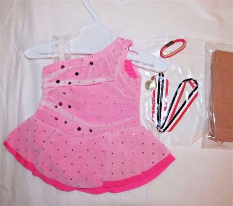 american girl 18 doll ice skating dress costume 9 tights gold medal new sale ebay