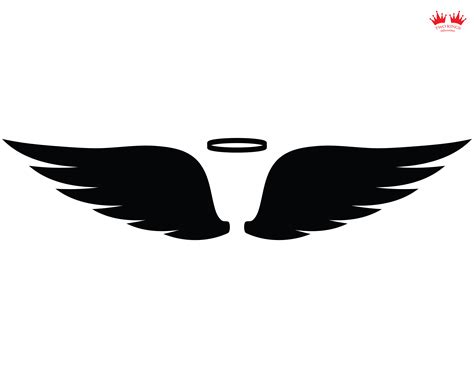 Angel Wings And Halo Svg Loss Vector Cut File For Cricut Silhouette