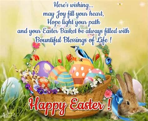 Easter Basket Of Bountiful Wishes Free Happy Easter Ecards 123 Greetings