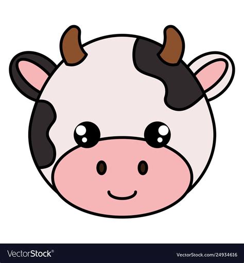Cute And Little Cow Head Character Vector Illustration Design Download