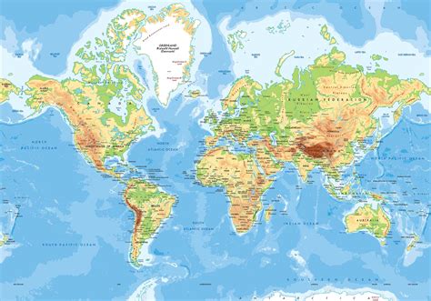 Printable World Physical Map