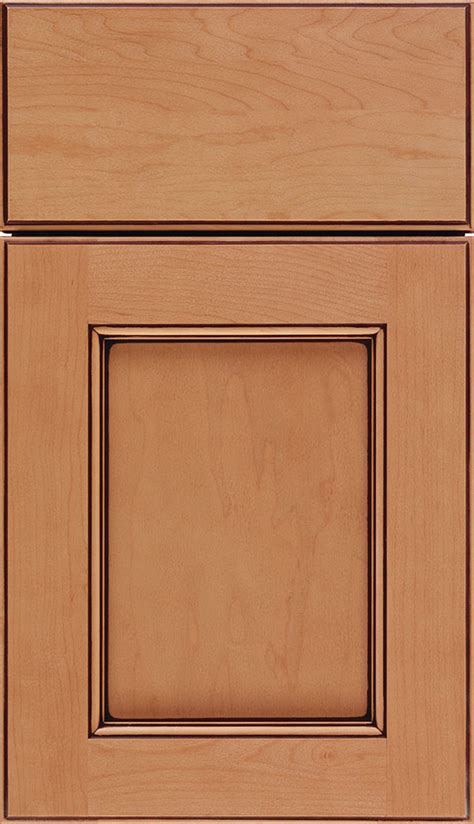 The seashell finish is a beautiful contrast to the exposed. Ginger Mocha Glaze Cabinet Finish on Maple - Kitchen Craft