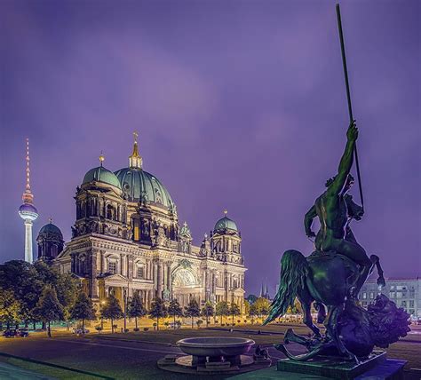 Berlin Cathedral Germany Monuments Evening Temples Cities Germany