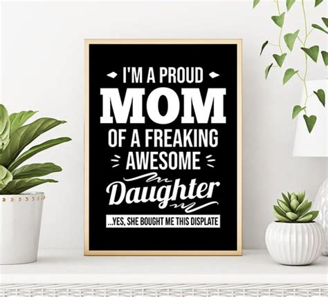Proud Mom Of A Daughter Poster Etsy