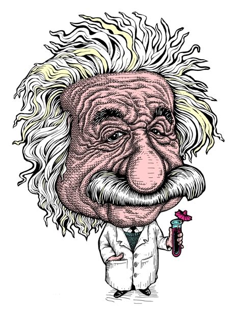 Albert Einstein Caricature In Color Einstein Image Cartoon Genius