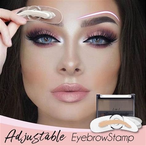 Adjustable Eyebrow Stamp Kit Double Color Perfect Arch Eyebrow Shadow