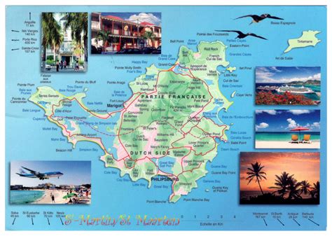 Large Tourist Map Of Sint Maarten Saint Martin Saint Martin North
