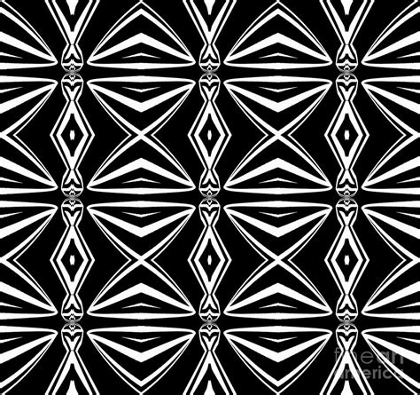 Geometric Art Pattern Black White Abstract Print No.211 Digital Art by