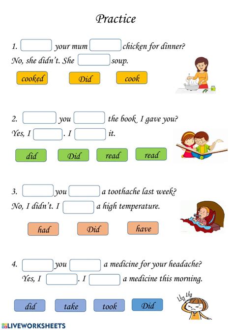 Practice Past Simple Tense Interactive Worksheet